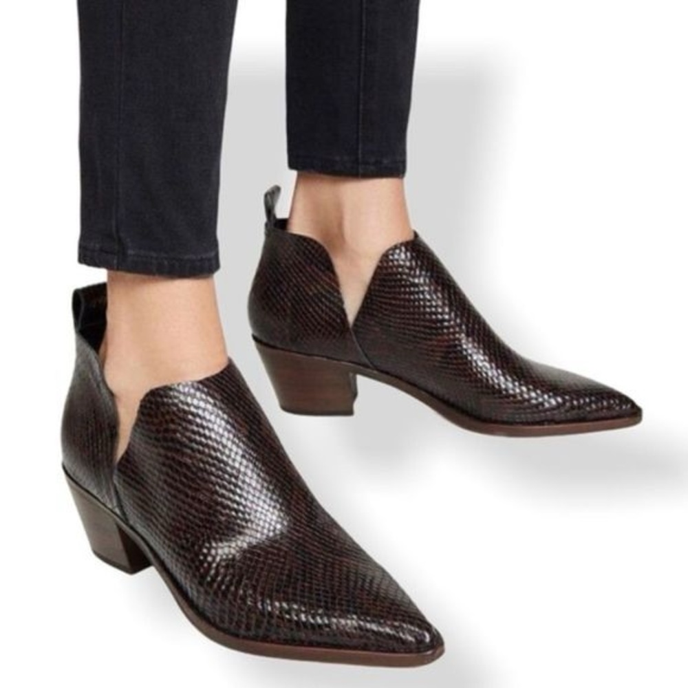 NWOT Dolce Vita Brown Faux Snake Booties, 7.5